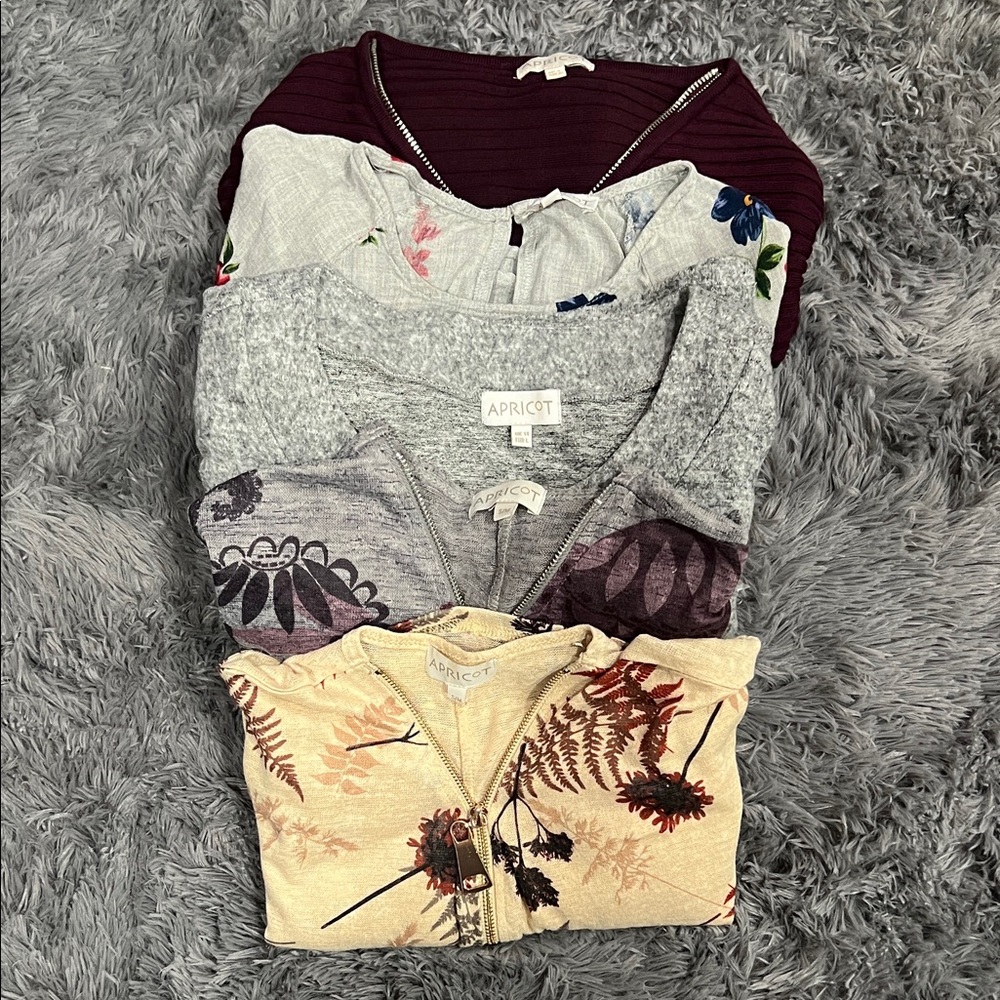 Apricot London UK 5Pc Blouse Bundle | Bust Friendly Flowy Tunics | Capsule